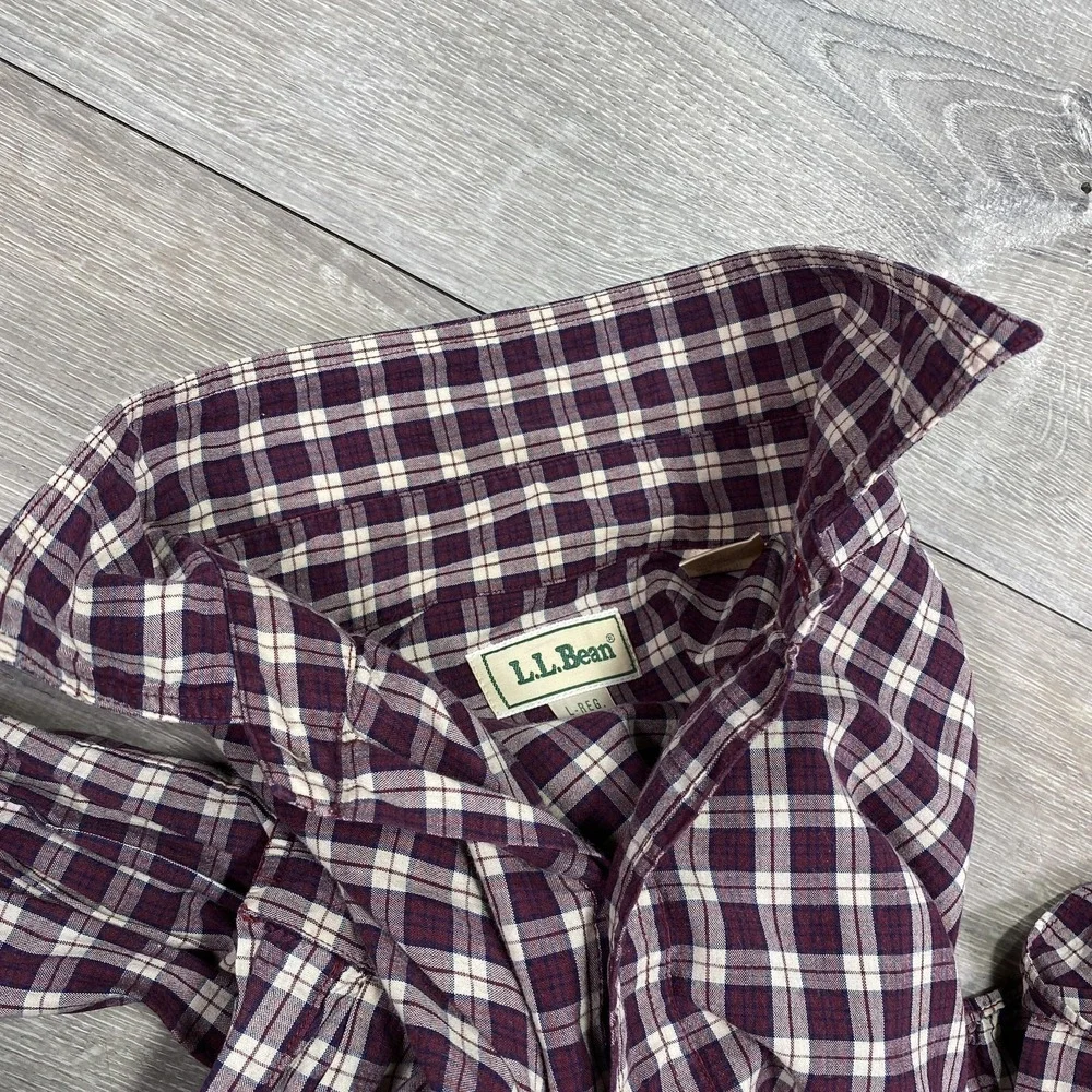Vintage LL Bean Shirt Mens L Made USA Plaid Button Down Long‎ Sleeve Casual